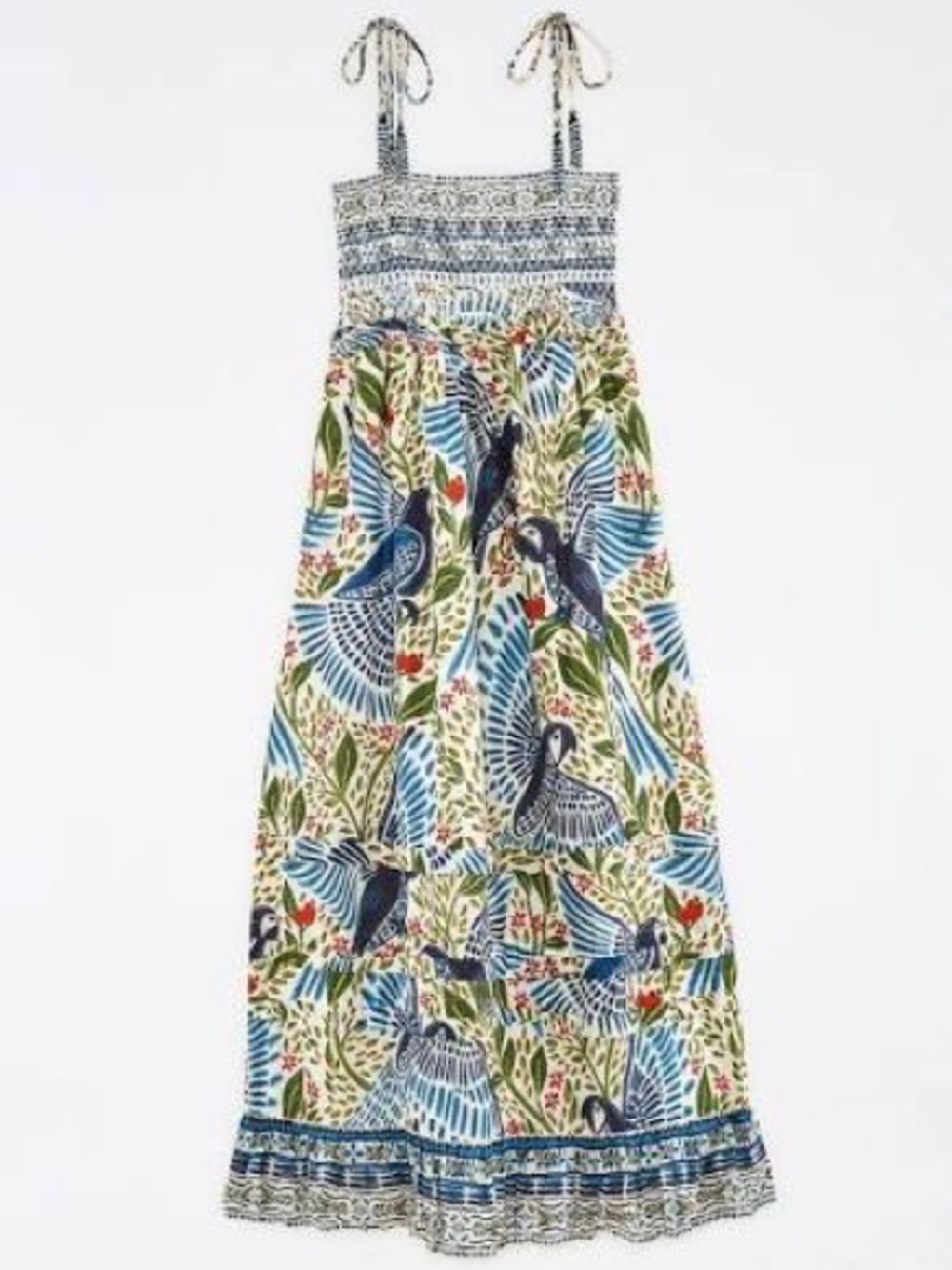 Farm Rio - Macaw Flight Smocked Maxi Dress